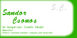 sandor csomos business card