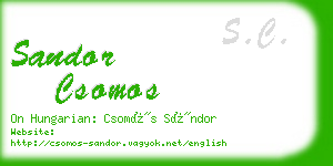 sandor csomos business card